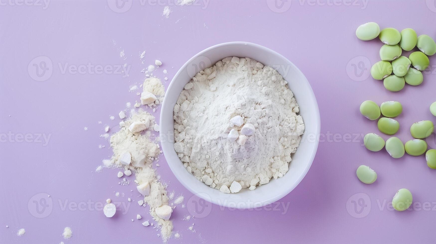 Bean flour vegetable on ceramic bowl gluten free for cooking or baking photo