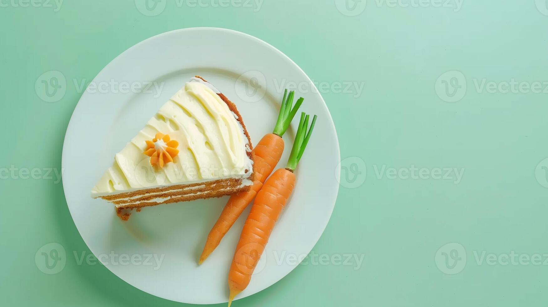 Carrot cake gluten free on plate healthy food pastel blue background photo