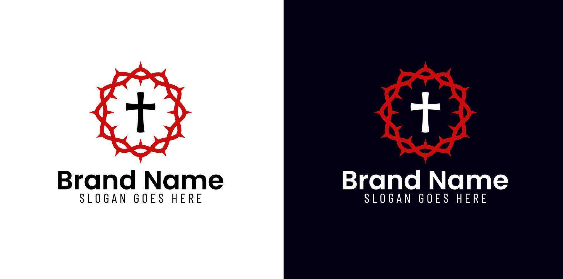 thorn crown logo for churches vector