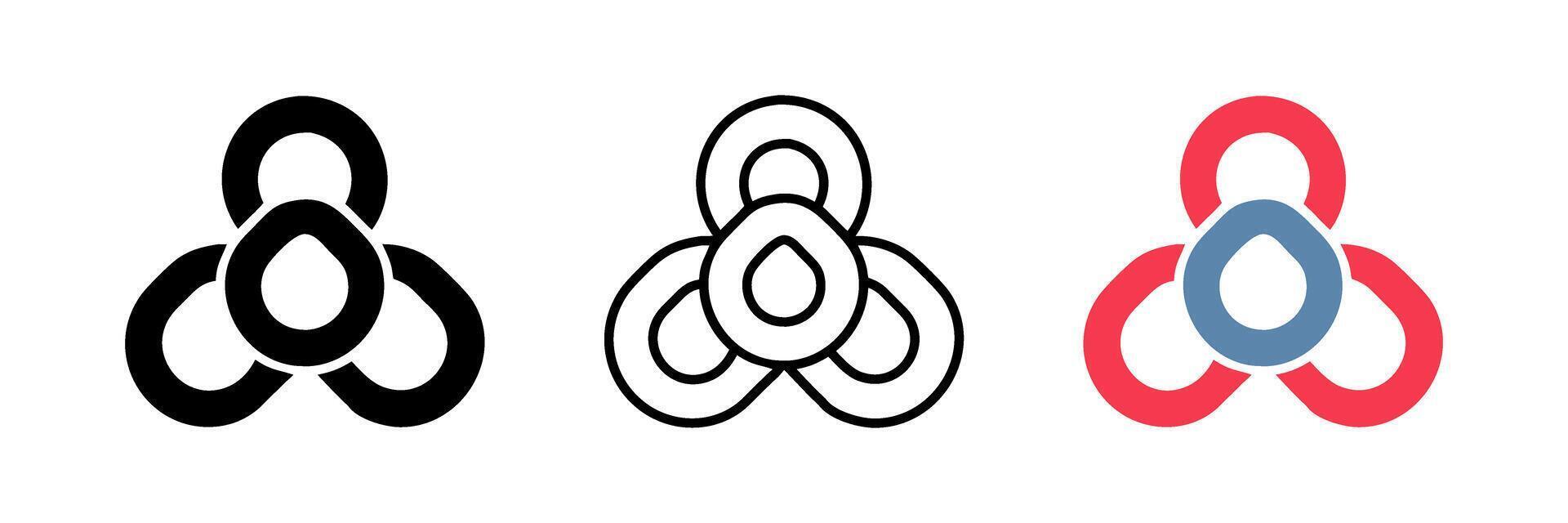 illustration of a triple chain union symbol. Ideal for concepts related to unity, strength, connection, and collaboration vector