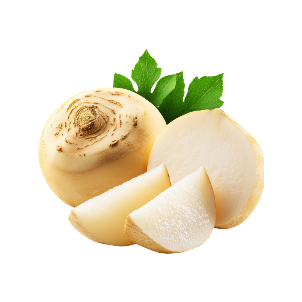 Jicama fruit on transparent background png