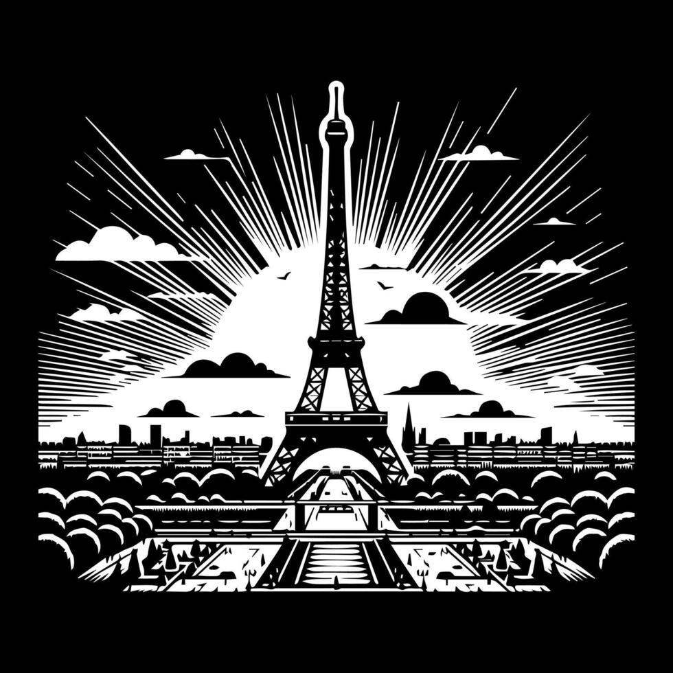 The eiffel tower in paris, france vector