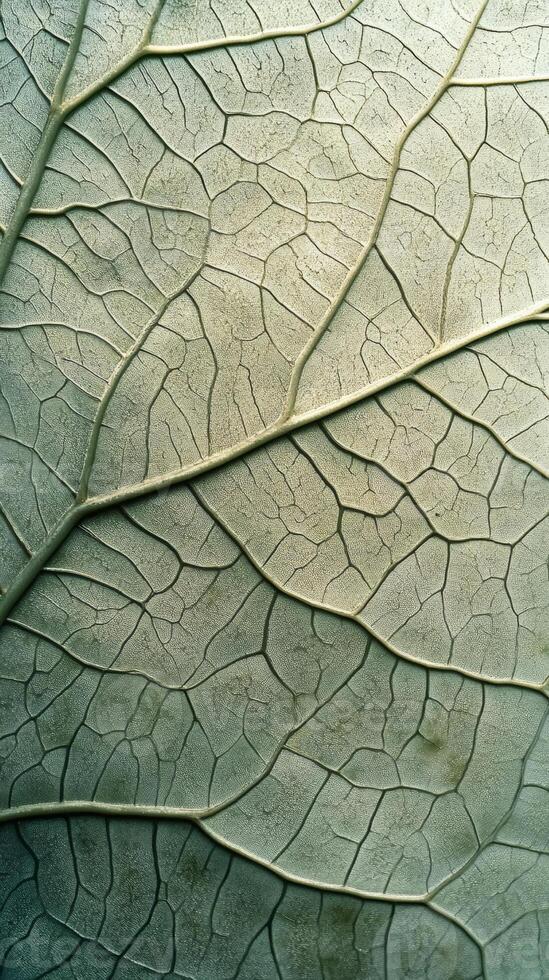 Close-up of a green leaf with detailed veins, natural texture, macro photography concept photo
