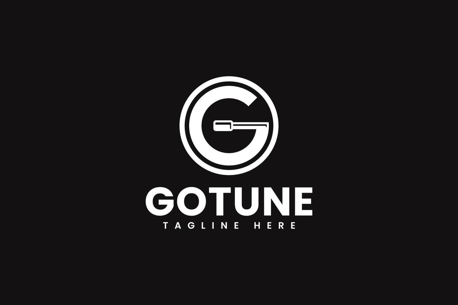 letter G music with record vinyl shape modern logo design template for music instrument and entertainment company business vector