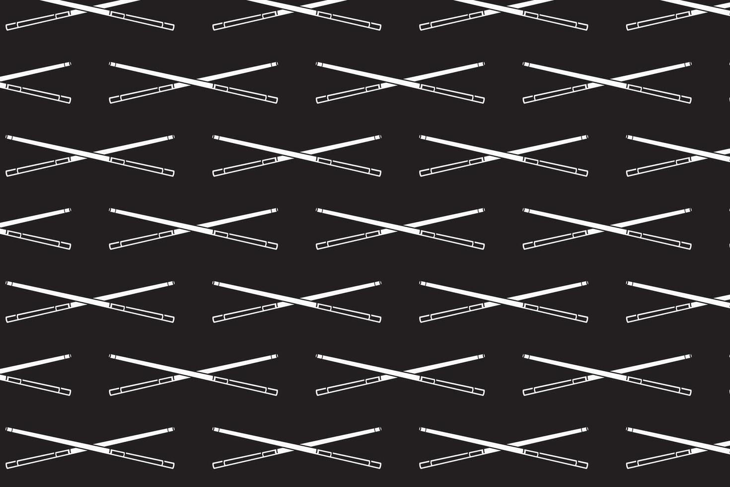 stick billiard crossed silhouette seamless pattern on black background. cue pool, stick snooker object illustration pattern background for billiard decoration and merchandise vector