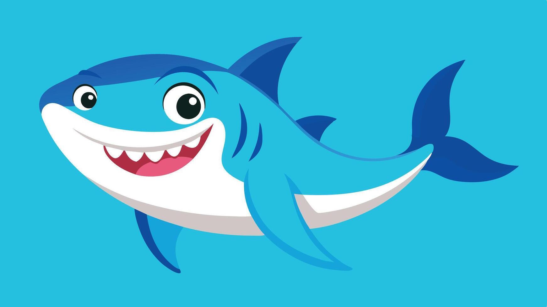 a cartoon shark with a big smile vector