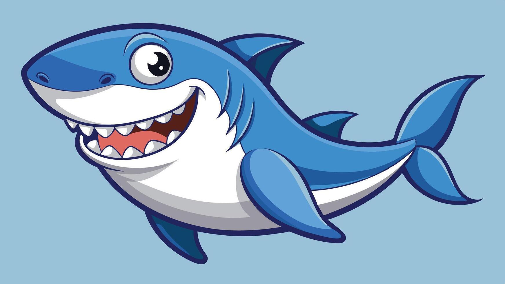 a cartoon shark with open mouth and teeth vector