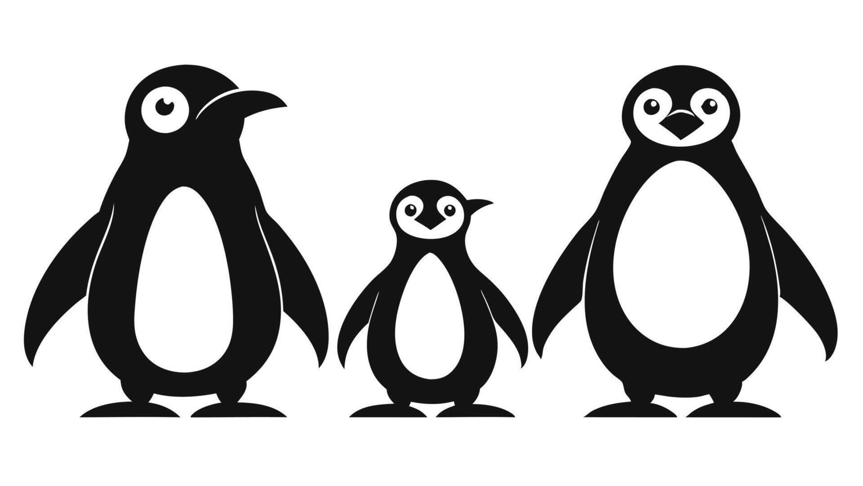penguin family illustration vector