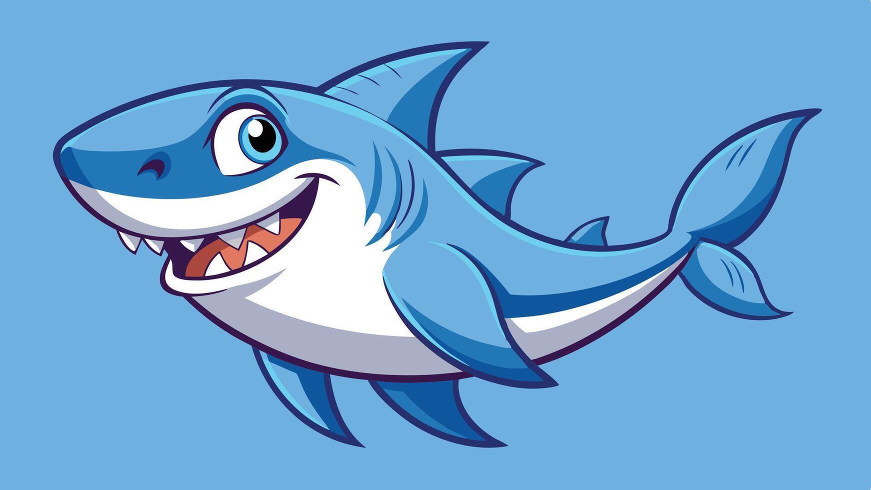 a cartoon shark with a big smile vector