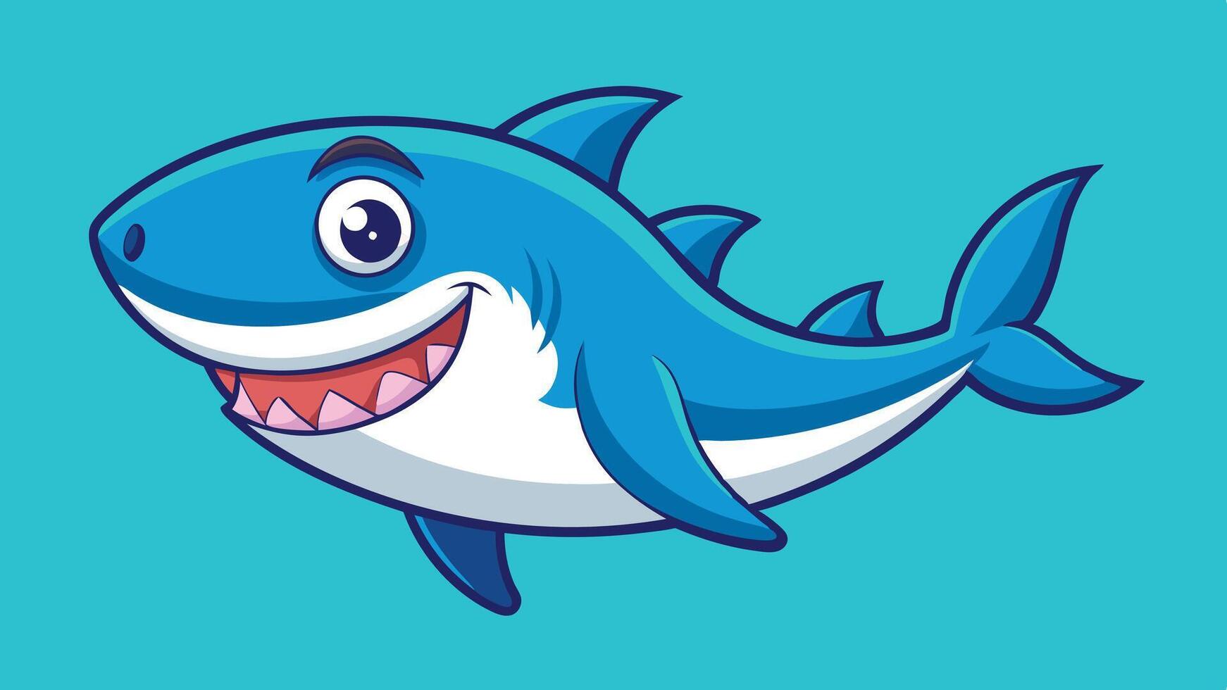a cartoon shark with a big smile vector