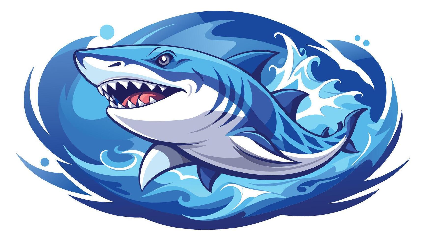 shark on the white background vector