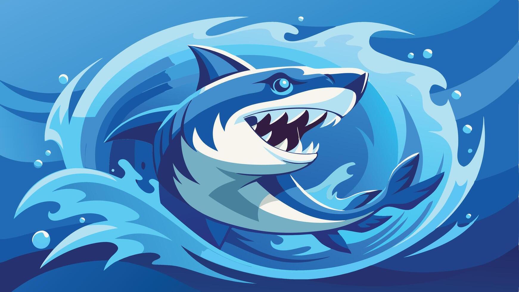 shark in the water vector