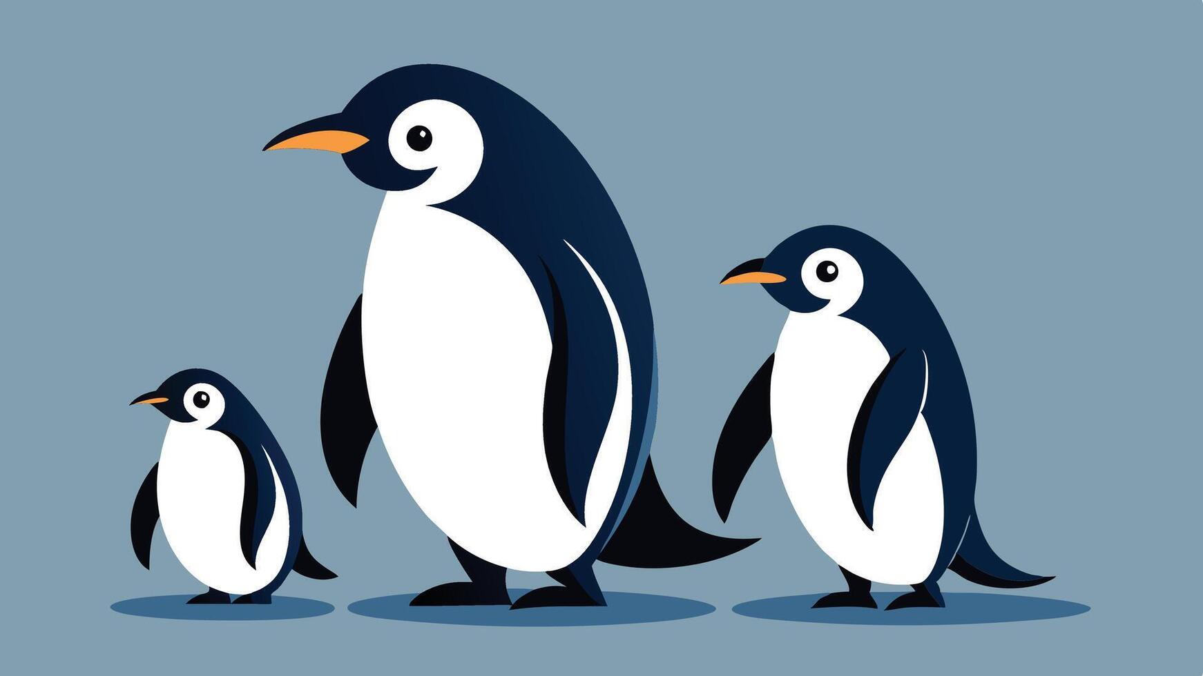 penguin family illustration vector