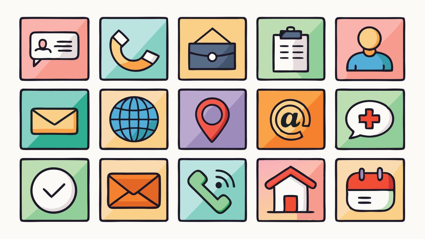a set of icons for business and communication vector