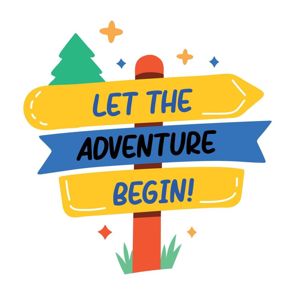 Adventure board sticker in flat style vector