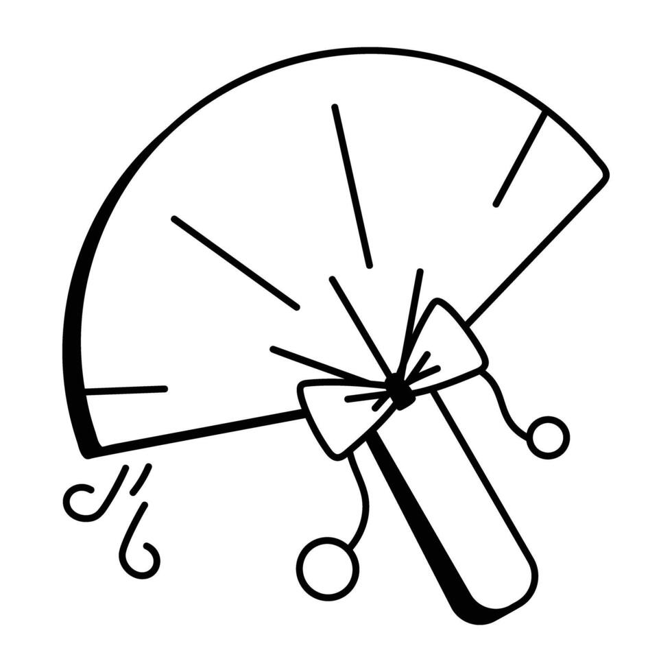 Doodle style icon of hand fan vector