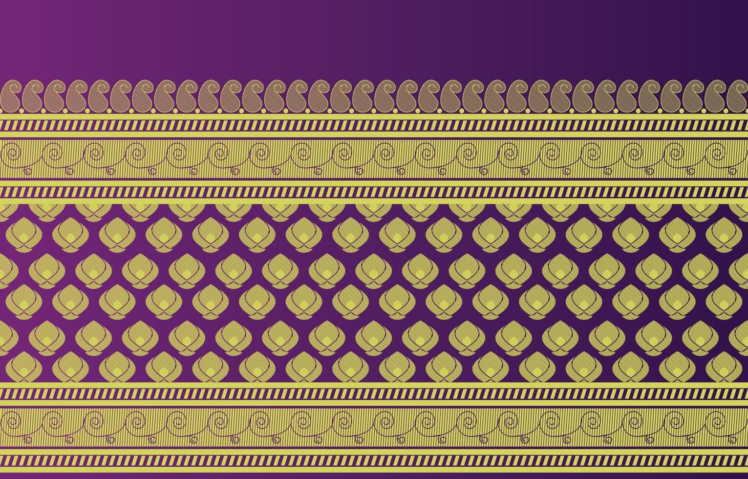 golden floral border for saree vector