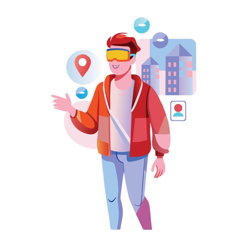 A flat illustration of smart navigation technology vector