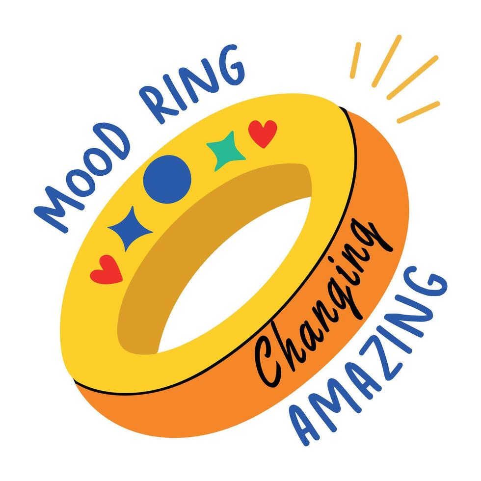 A flat style sticker of a mood ring vector