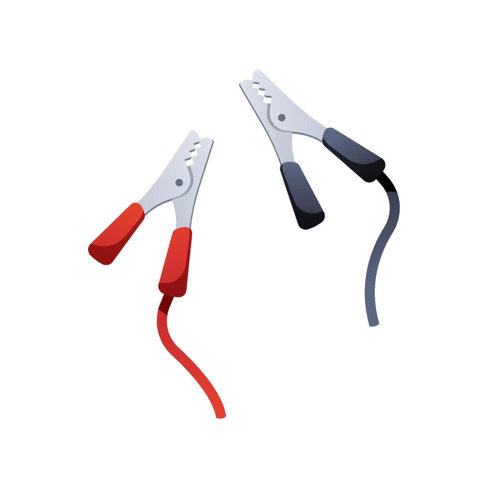 Jumper cables isolated on white background. vector