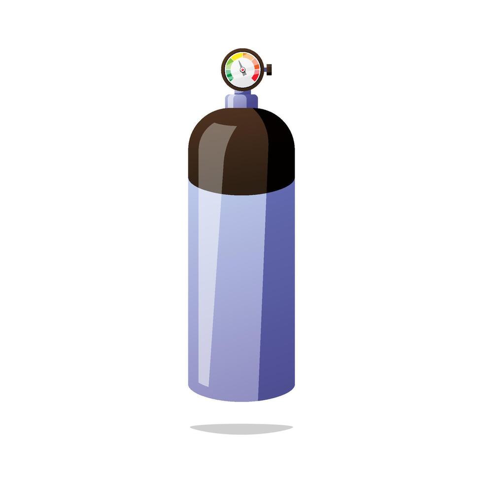 Oxygen cylinder tank isolated on white background. vector