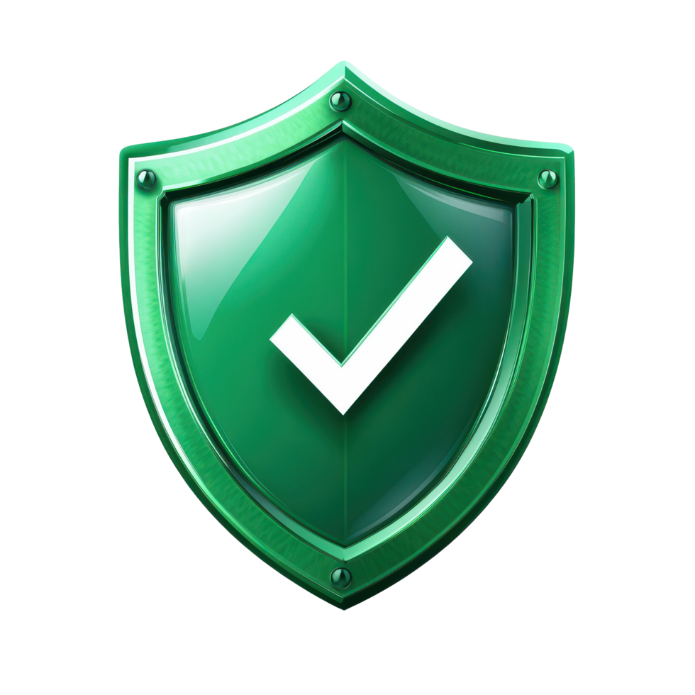 Classic Verified Green Shield Icon With Checkmark Graphic Design Element png