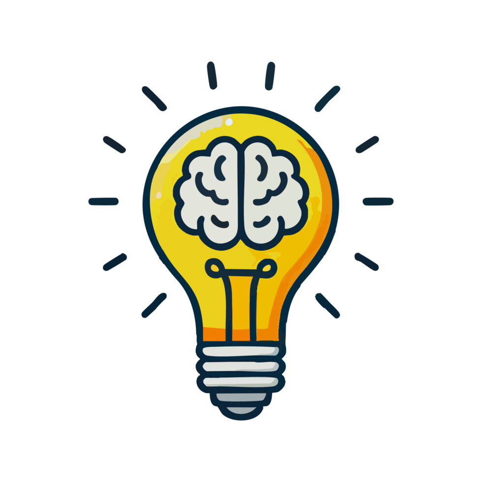 light bulb and brain icon png