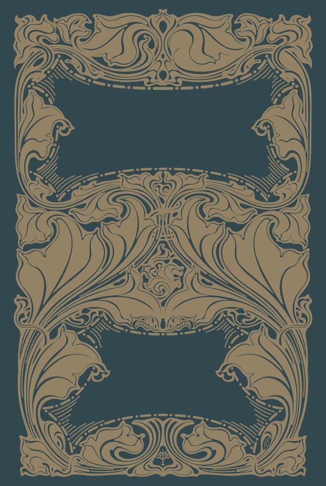 Art nouveau motif pattern decoration cartoon drawing artwork illustration vector