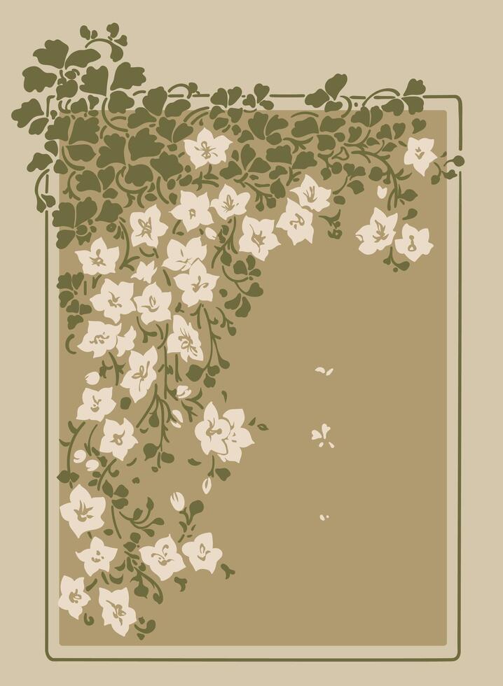 Flat art nouveau vertical background vector