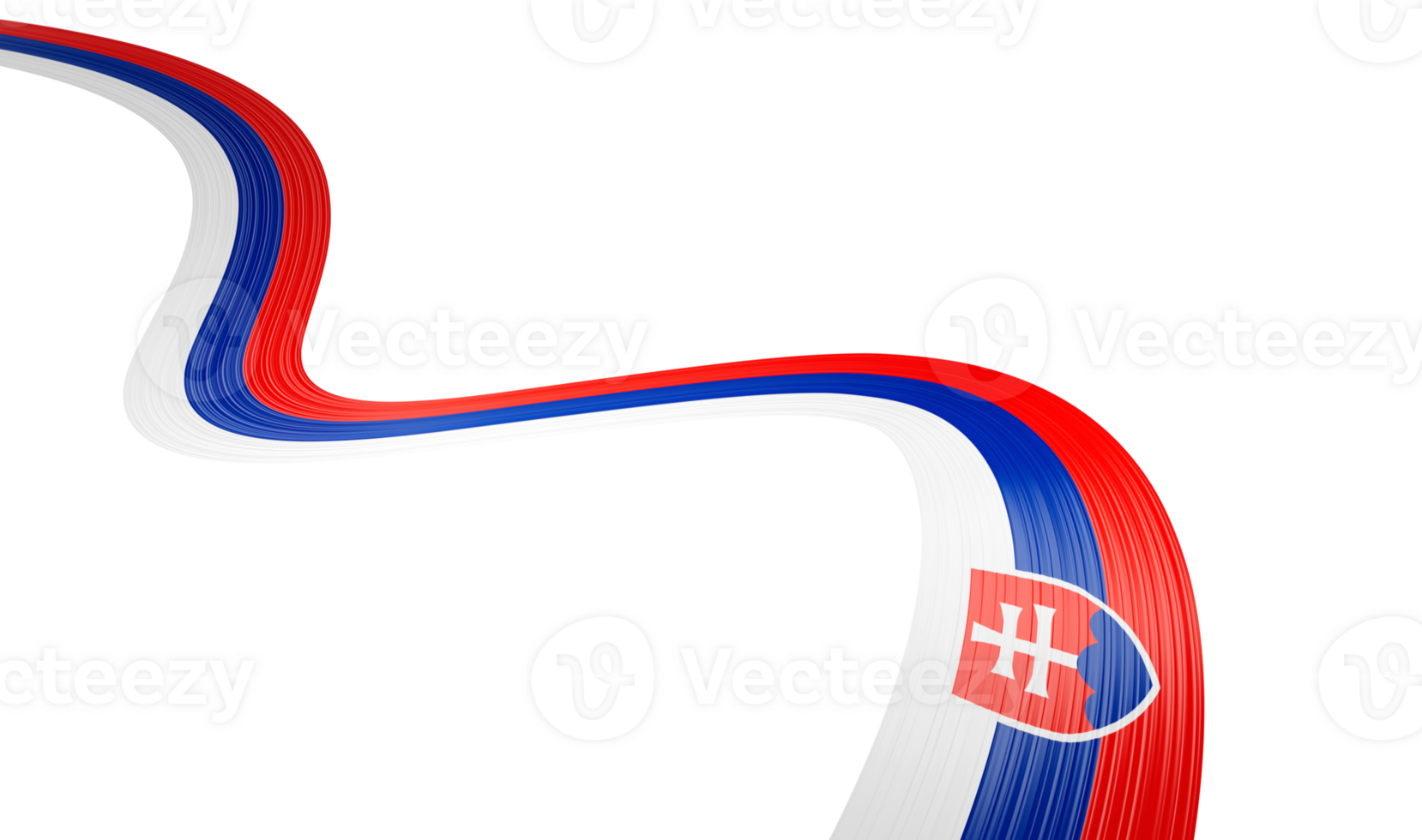 3d Flag Of Slovakia 3d Waving Ribbon Flag, 3d Illustration png