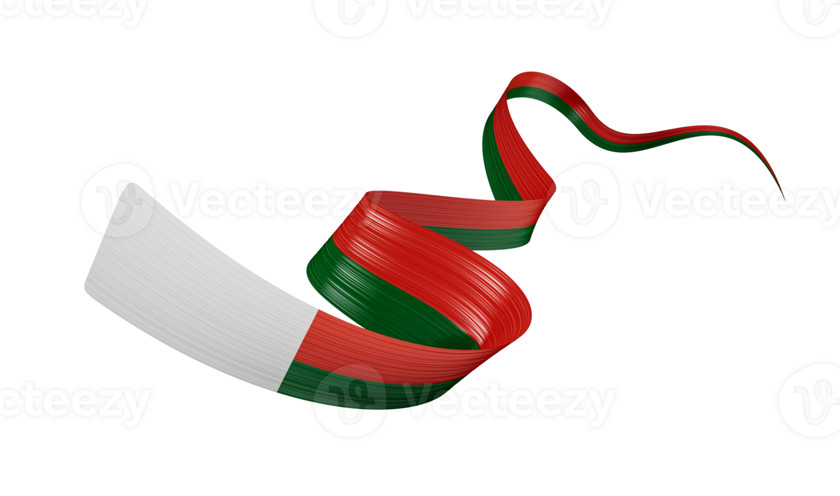 3d Wavy Shiny Ribbon Flag Of Madagascar 3d Illustration png