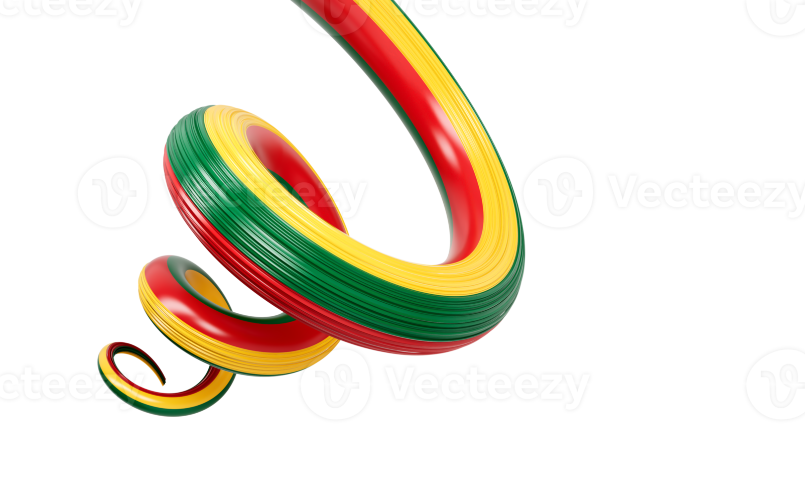 3d Flag of Lithuania 3d Spiral Glossy Ribbon Flag Of Lithuania 3d Illustration png