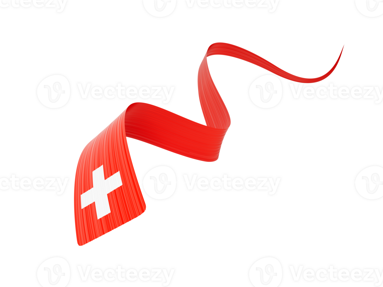 3d Flag Of Switzerland 3d Wavy Shiny Switzerland Ribbon 3d Illustration png