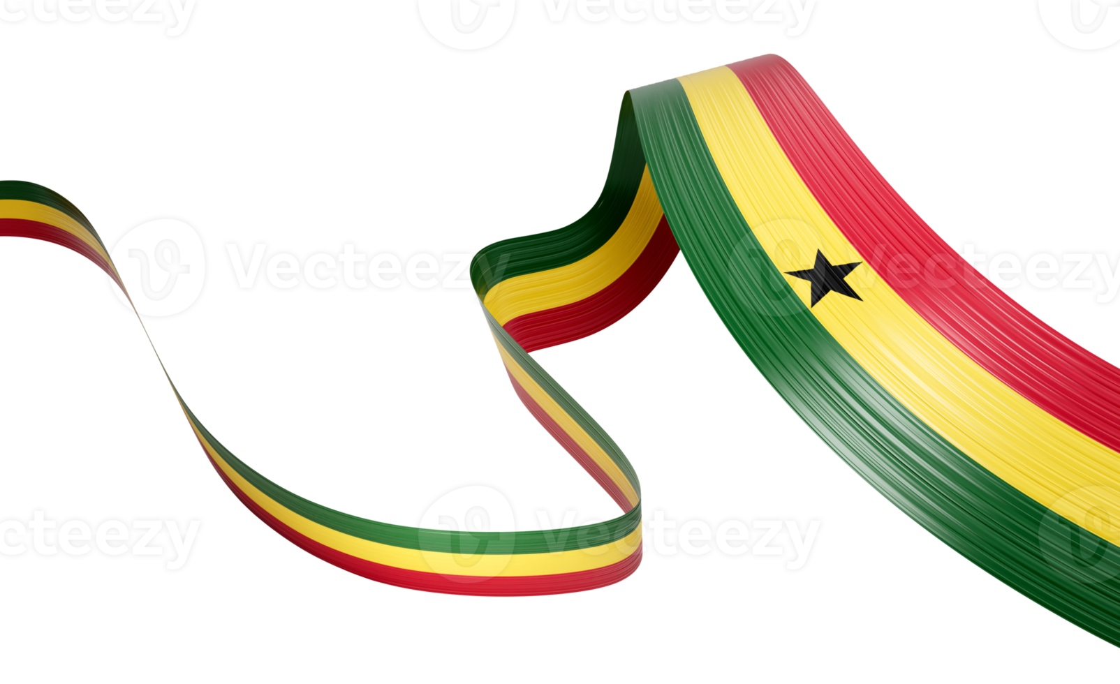 3d Flag Of Ghana 3d Wavy Shiny Ghana Ribbon Flag 3d Illustration png