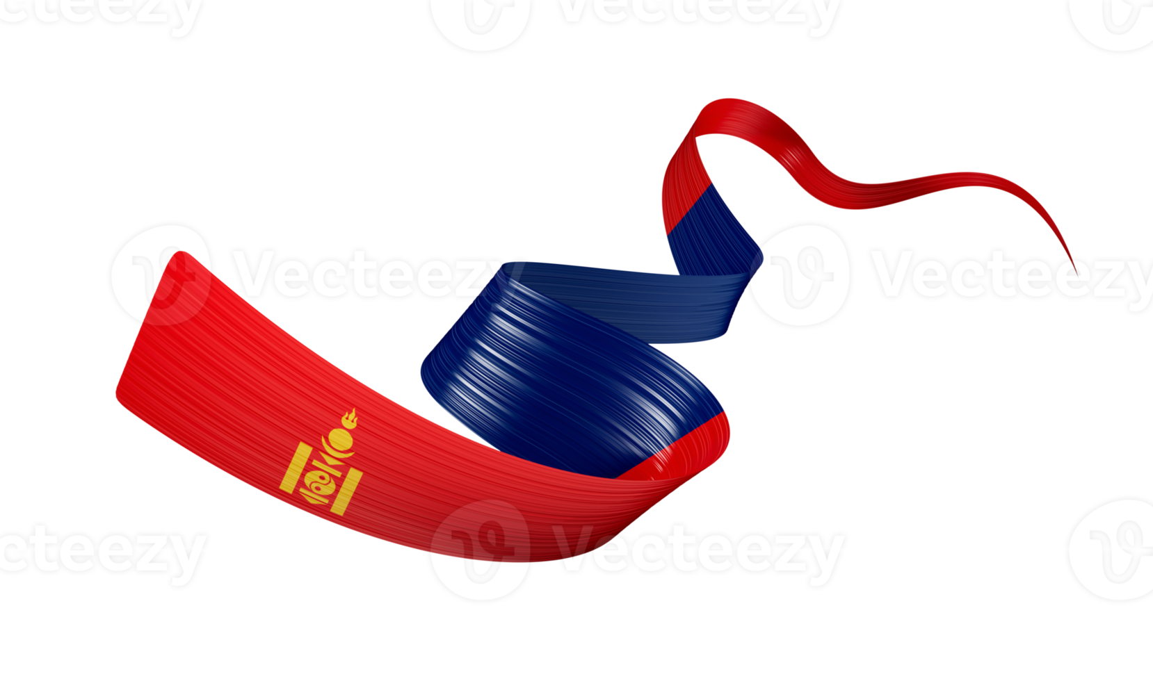 3d Flag Of Mongolia 3d Wavy Shiny Mongolia Ribbon 3d Illustration png