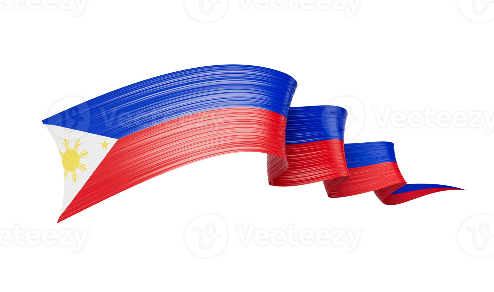 3d Flag Of Philippines 3d Wavy Shiny Philippines Ribbon 3d illustration png