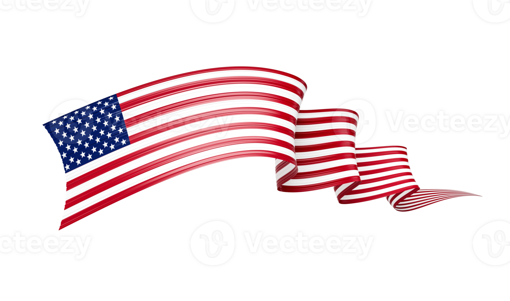 3d Flag Of United States Of America 3d Shiny Waving Flag Ribbon 3d illustration png