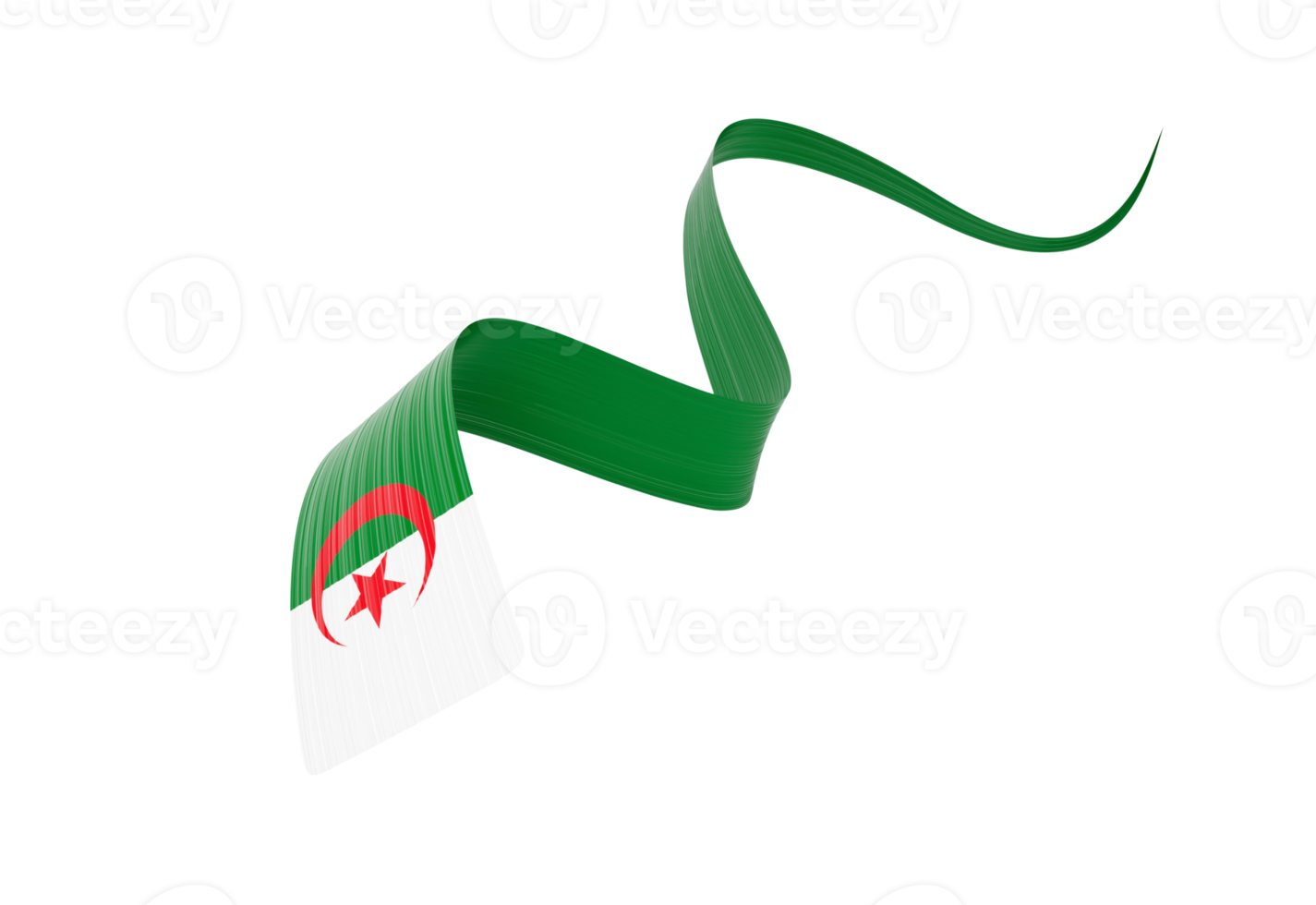3d Flag Of Algeria 3d Wavy Shiny Algeria Ribbon 3d Illustration png