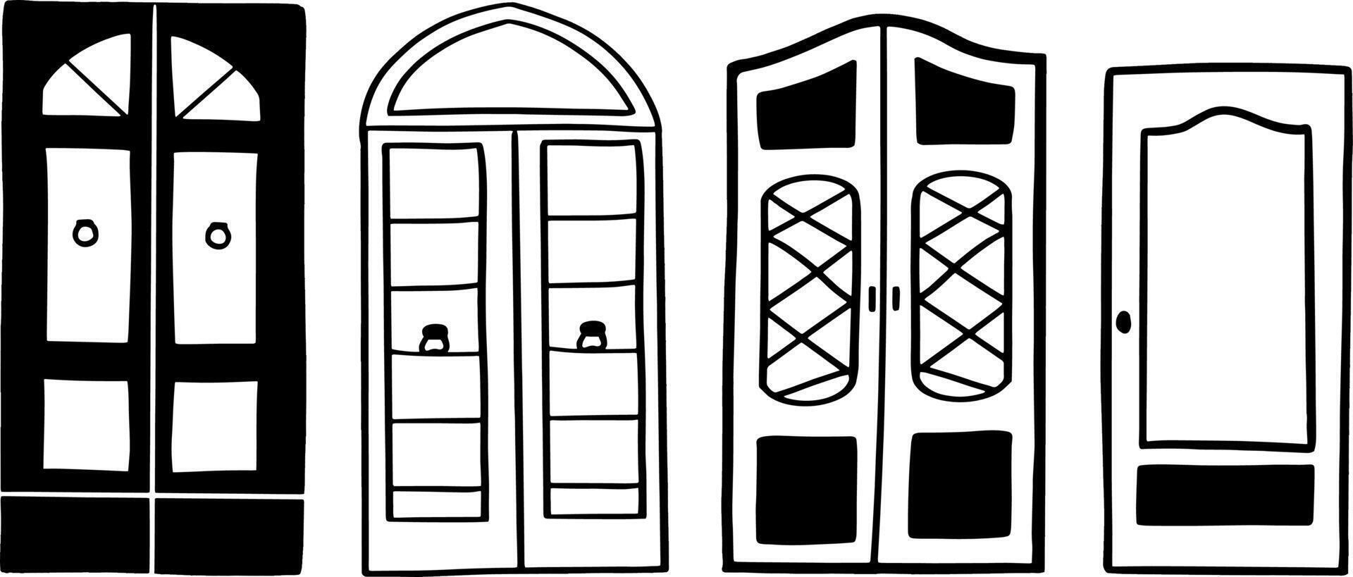 Minimal Architectural Door Art for Decorative Projects vector