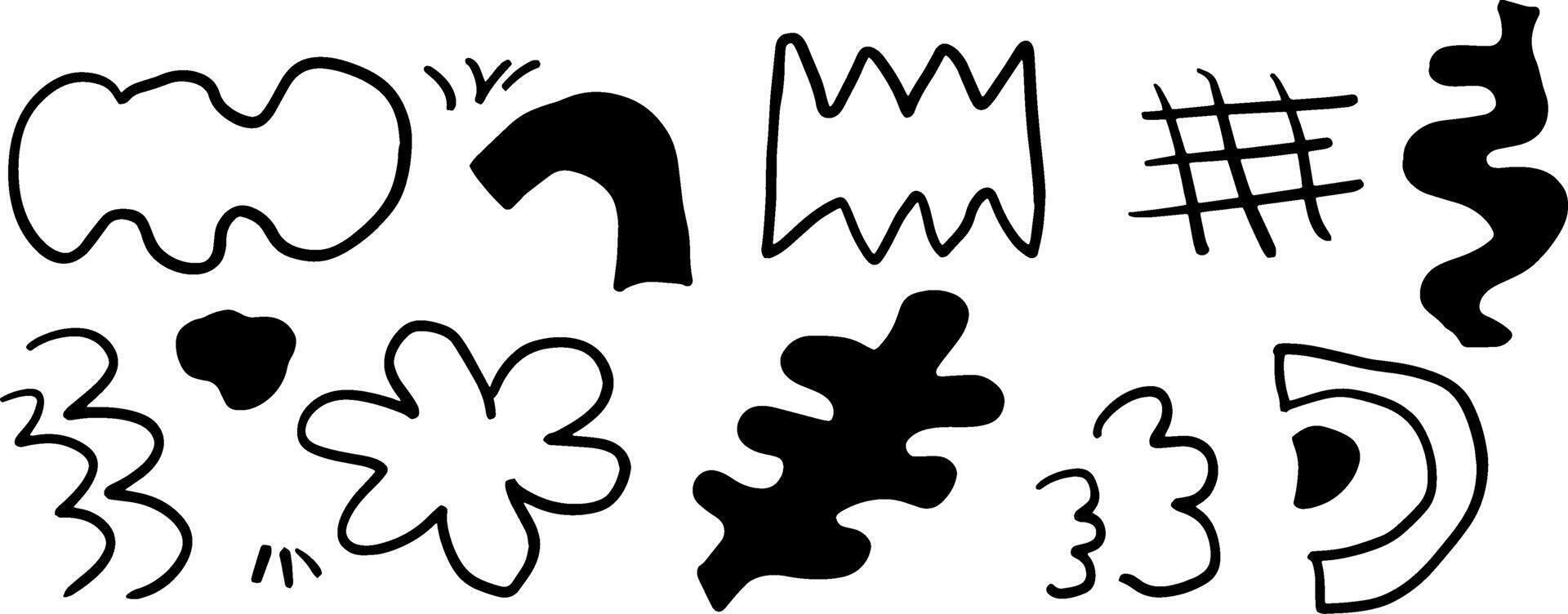 Minimalist Abstract Doodles for Creative Art Designs vector