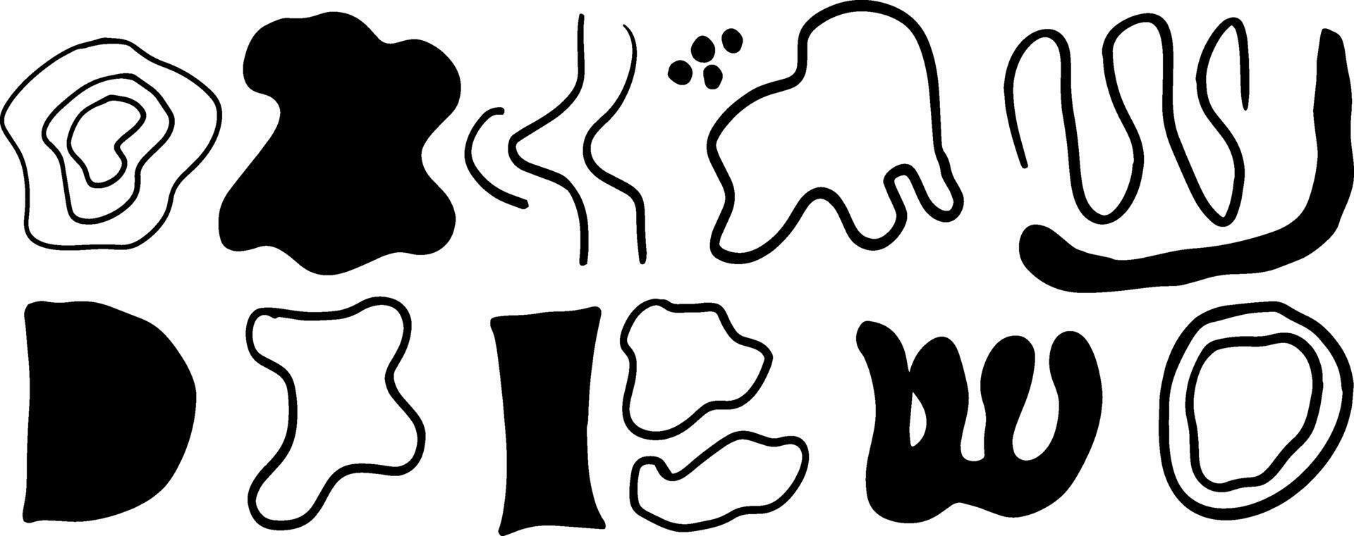 Decorative Abstract Art in Minimalist Doodle Style vector