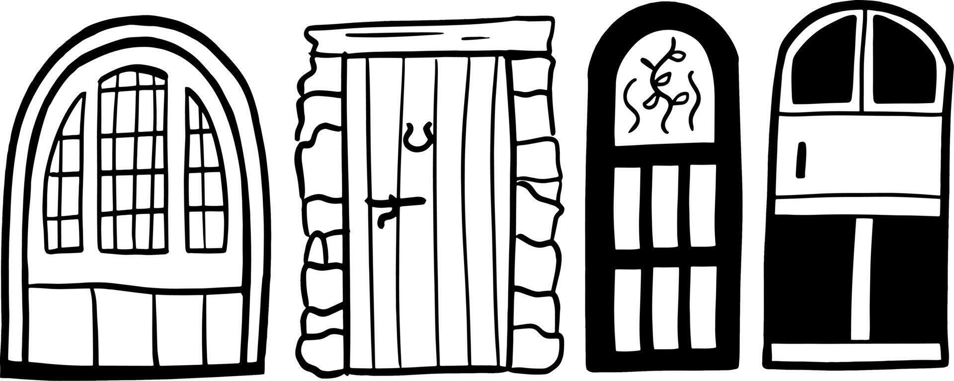 Minimalist Door Illustrations for Home and Design Art vector