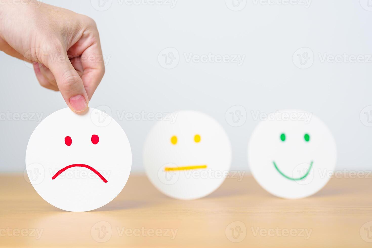 Emotion face paper, Mental health Assessment, Psychology, Health Wellness, Feedback, Customer Review, Experience, Satisfaction Survey, Opinion, Evaluation and World Mental Health day photo