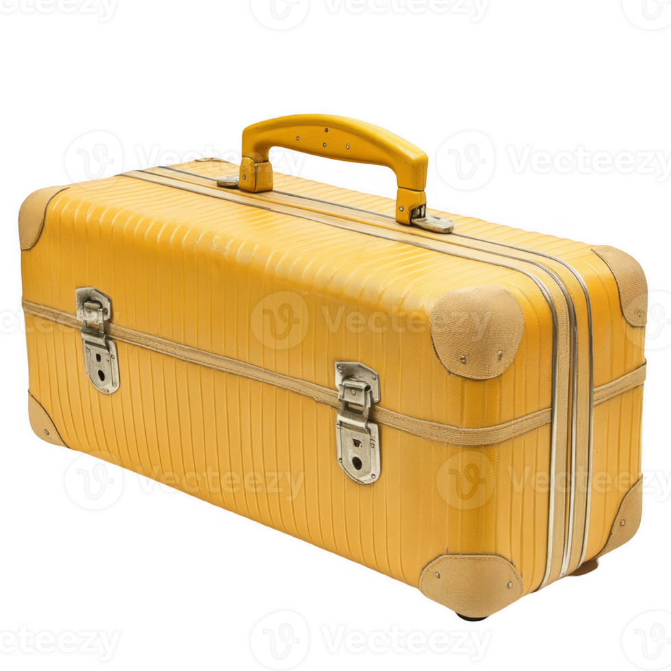 Vibrant Yellow Travel Suitcase transparent background png