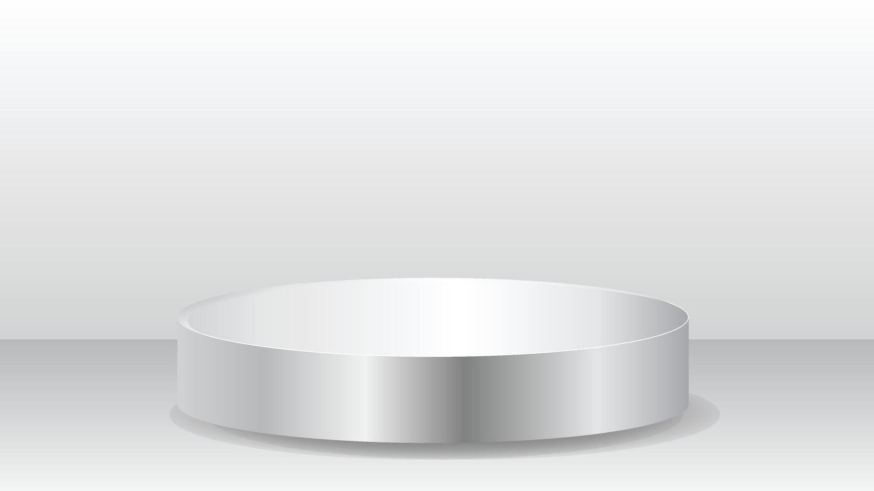 Silver Podium Display. Blank product podium scene isolated on white background. Product presentation, mock up, show cosmetic product, Podium, stage pedestal or platform vector