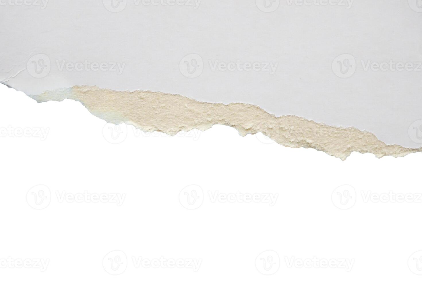 White ripped paper torn edges strips isolated on white background photo