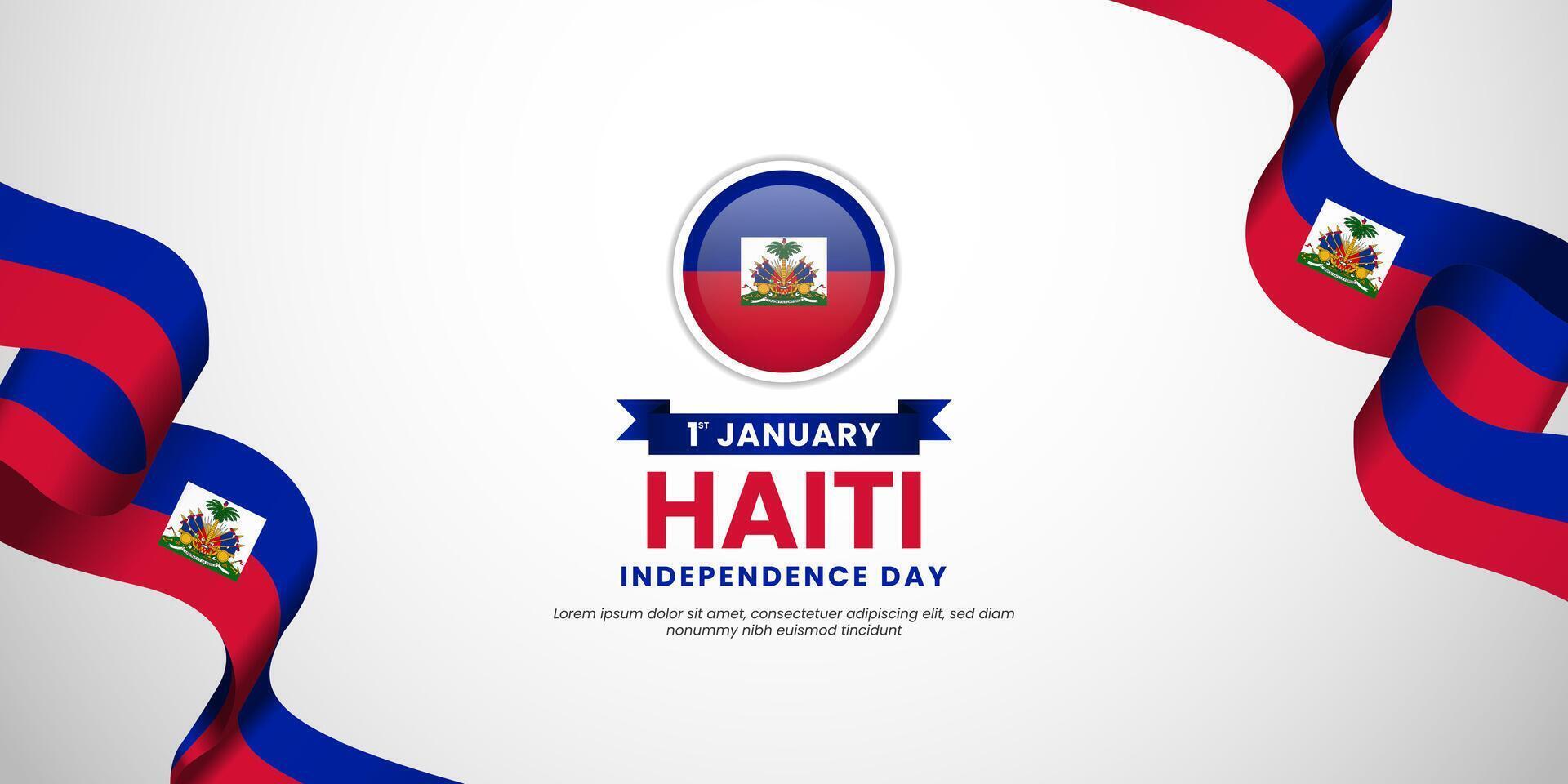 Haiti Independence Day Celebration Banner Background Design. Template for Poster, Backdrop, Advertising, Greeting Card vector