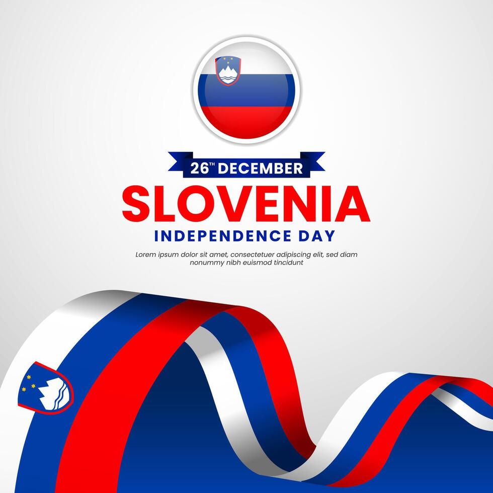Slovenia flag for Independence day banner background with waving ribbon flag vector