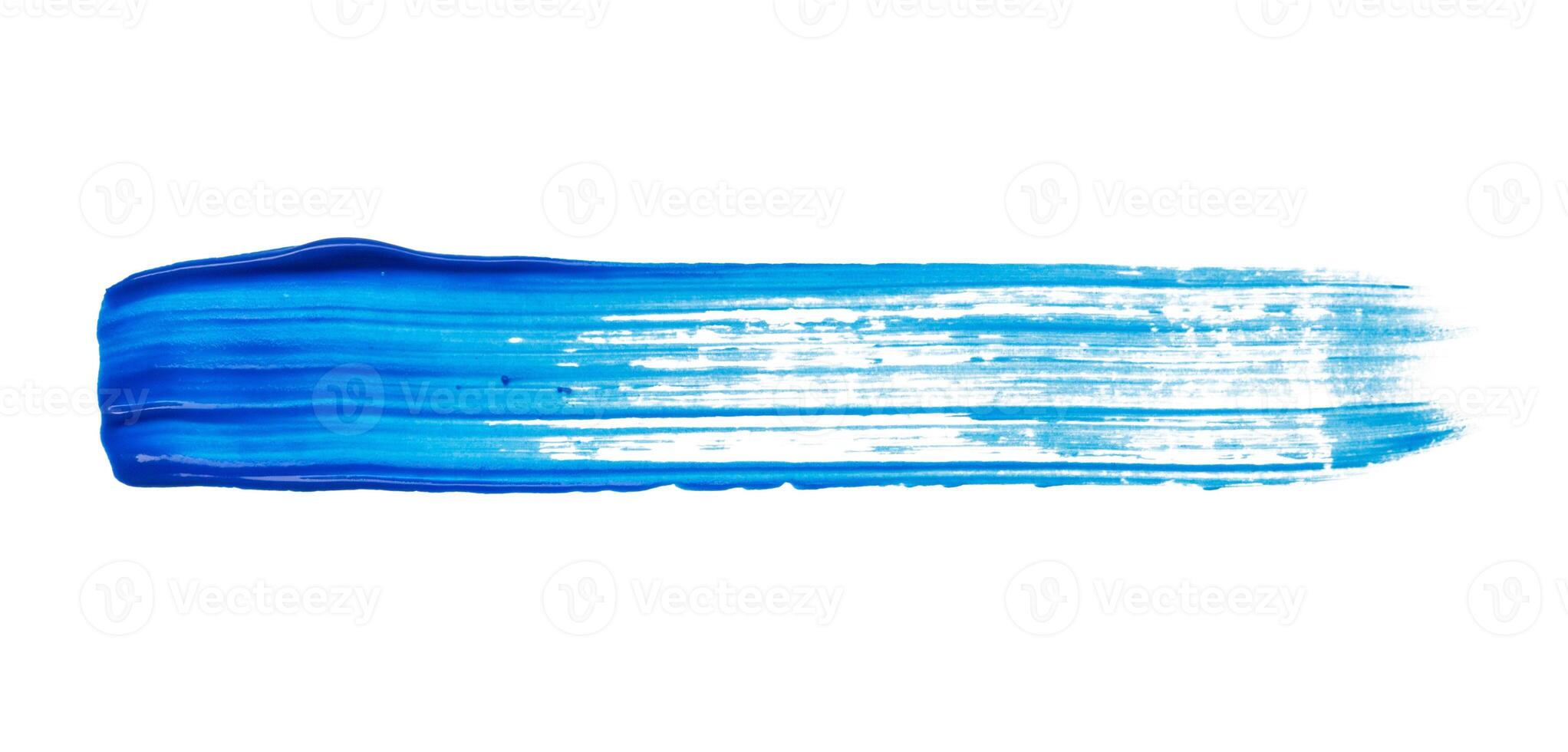 blue brush stroke isolated on white background photo