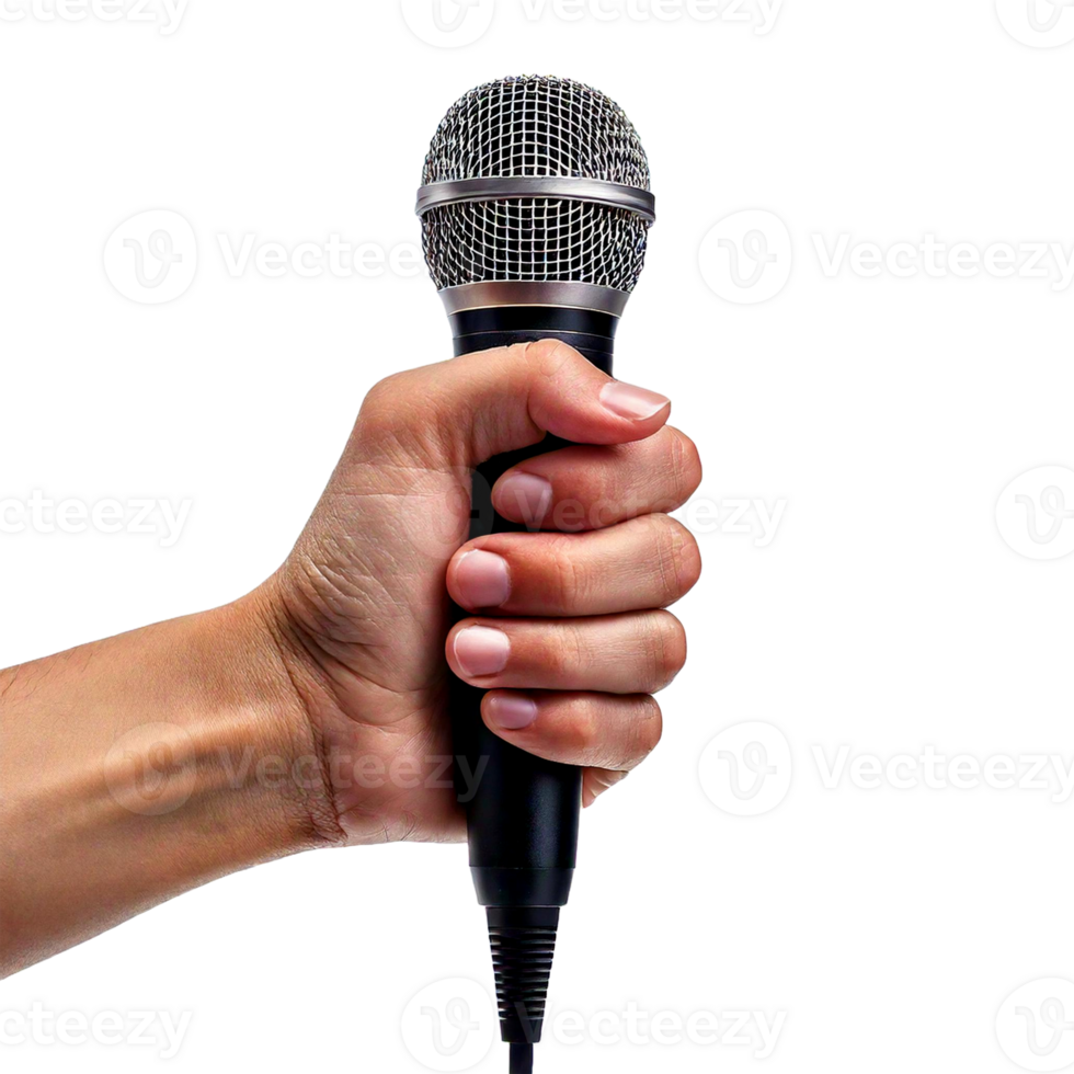 hand holding microphone png